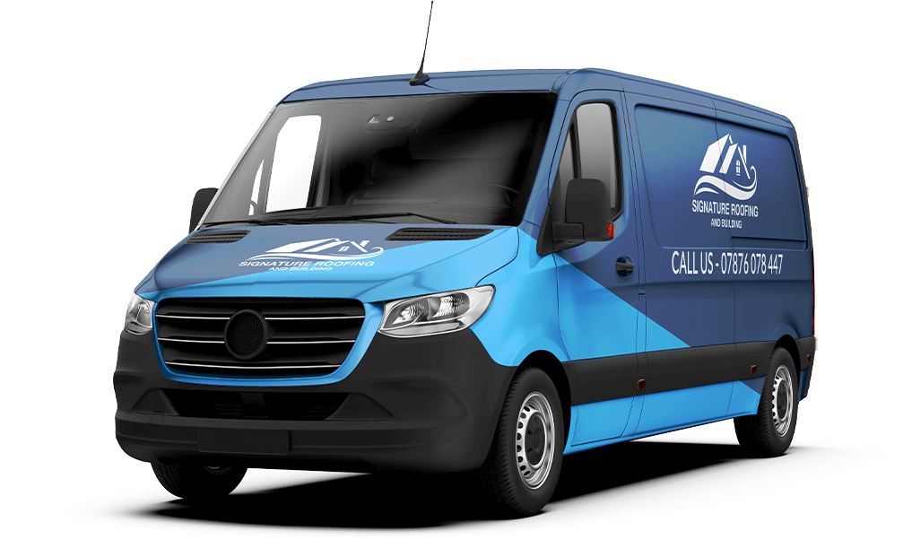 Signature roofing and building fleet van